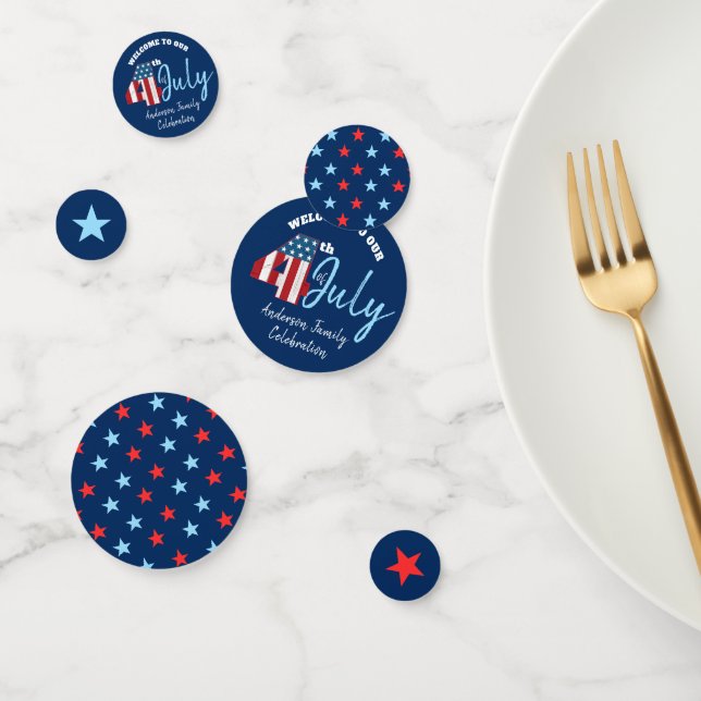 July 4th Red White Blue Stars Patriotic USA Flag Confetti (Group)