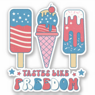 July 4th Red White Blue Tastes Like Freedom Sticker