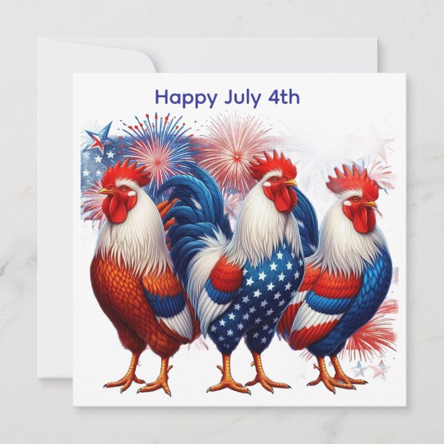 July 4th Rooster Card (Front)