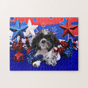 July 4th - Shih Tzu - Sadie Jigsaw Puzzle