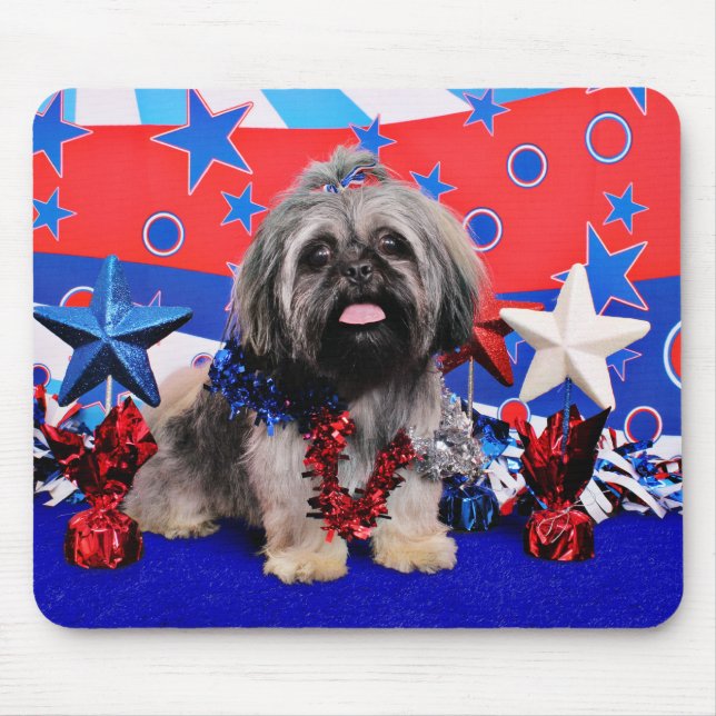 July 4th - Shih Tzu - Stella Mouse Pad (Front)