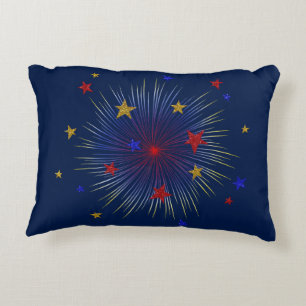 July 4th Starburst, Outdoor Accent Pillow
