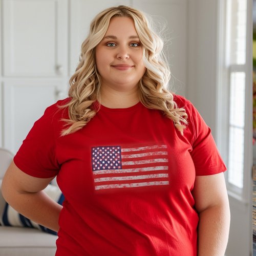 July 4th Stars And Stripes American Flag Womens T_Shirt