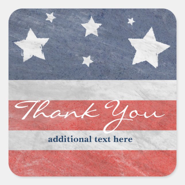 July 4th Stars & Stripes USA Party Favor Sticker (Front)