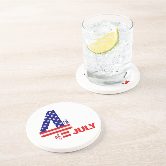 July 4th Stone Drink Coaster (Side)