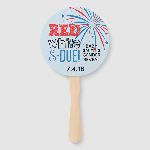 July 4th Themed Fans for a Baby Gender Reveal