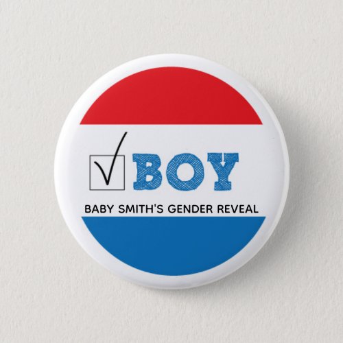 July 4th Themed Gender Reveal Button  Boy Vote