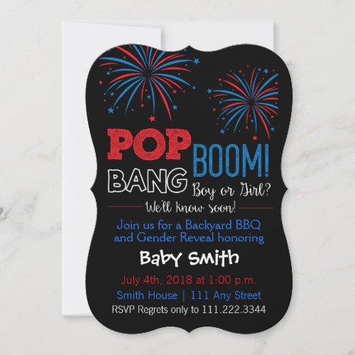 July 4th Themed Gender Reveal Invite