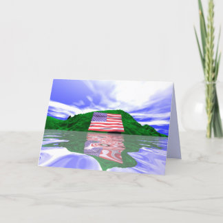 July 4th U.S. Flag and Green Hills Card