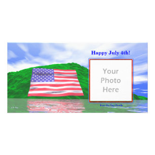July 4th - U.S. Flag Landscape Photo Card