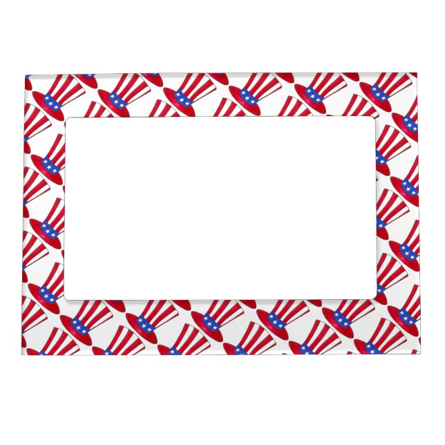 July 4th Uncle Sam Fireworks Patriotic USA America Magnetic Frame (Front)