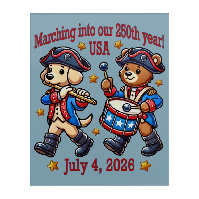 July 4th USA 250th Anniversary Semiquincentennial  Acrylic Print (Front)