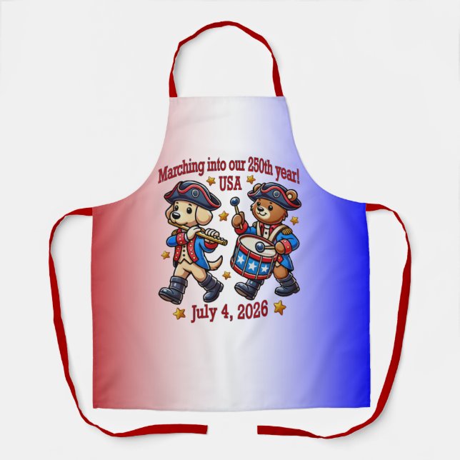July 4th USA 250th Anniversary Semiquincentennial  Apron (Front)