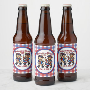 July 4th USA 250th Anniversary Semiquincentennial Beer Bottle Label