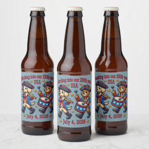 July 4th USA 250th Anniversary Semiquincentennial Beer Bottle Label