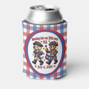 July 4th USA 250th Anniversary Semiquincentennial  Can Cooler