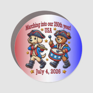 July 4th USA 250th Anniversary Semiquincentennial  Car Magnet