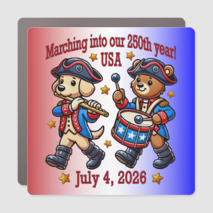 July 4th USA 250th Anniversary Semiquincentennial Car Magnet