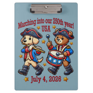 July 4th USA 250th Anniversary Semiquincentennial Clipboard