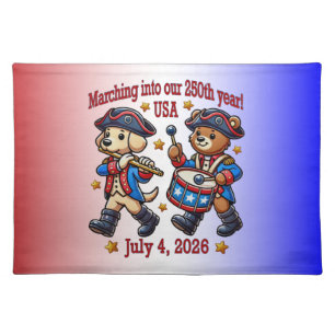 July 4th USA 250th Anniversary Semiquincentennial Cloth Placemat