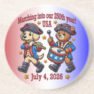 July 4th USA 250th Anniversary Semiquincentennial  Coaster