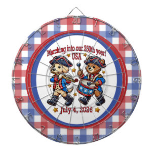 July 4th USA 250th Anniversary Semiquincentennial  Dart Board