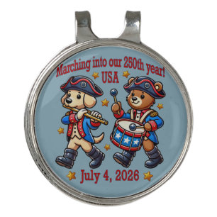 July 4th USA 250th Anniversary Semiquincentennial Golf Hat Clip