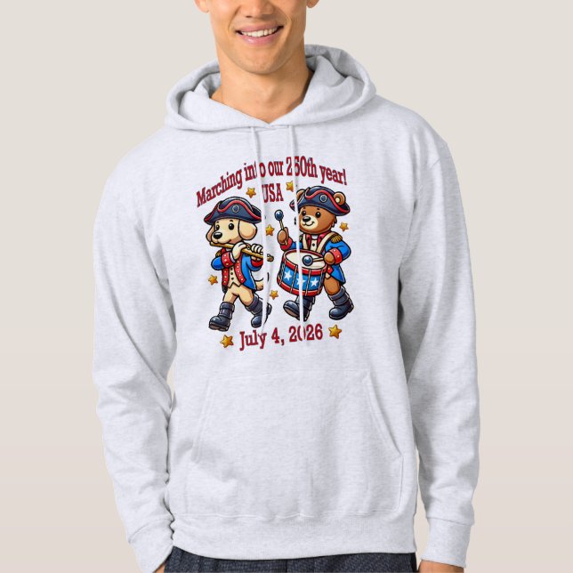 July 4th USA 250th Anniversary Semiquincentennial  Hoodie (Front)