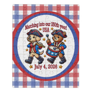 July 4th USA 250th Anniversary Semiquincentennial Jigsaw Puzzle