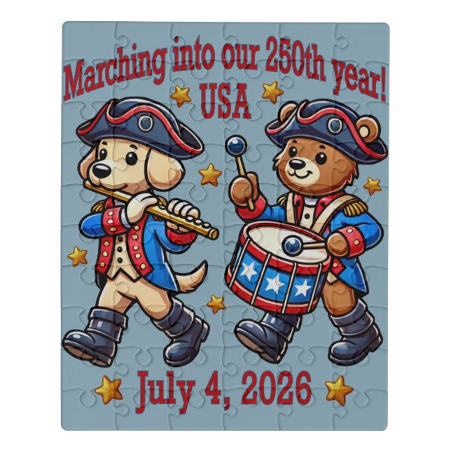 July 4th USA 250th Anniversary Semiquincentennial  Jigsaw Puzzle (Puzzle Vertical)