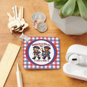 July 4th USA 250th Anniversary Semiquincentennial Keychain