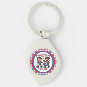 July 4th USA 250th Anniversary Semiquincentennial Keychain