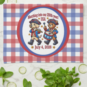July 4th USA 250th Anniversary Semiquincentennial Kitchen Towel