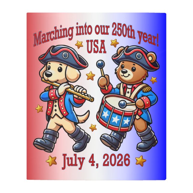 July 4th USA 250th Anniversary Semiquincentennial  Metal Print (Front)