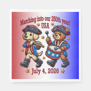 July 4th USA 250th Anniversary Semiquincentennial  Napkins