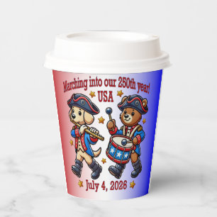 July 4th USA 250th Anniversary Semiquincentennial  Paper Cups