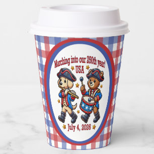 July 4th USA 250th Anniversary Semiquincentennial  Paper Cups