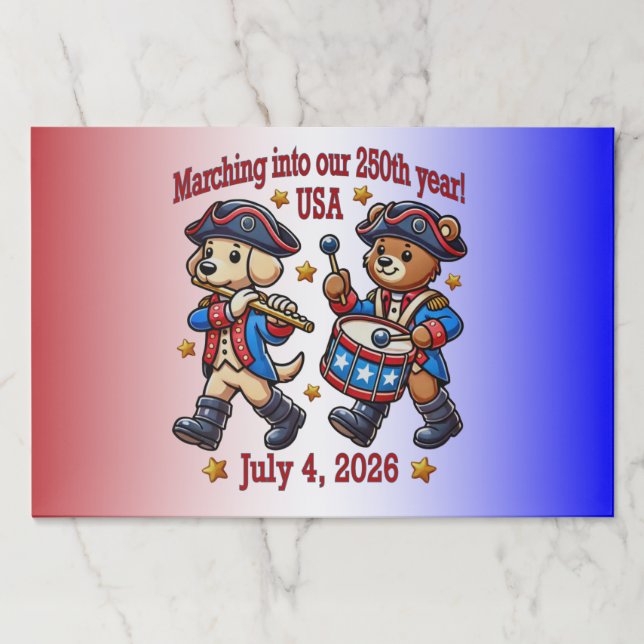 July 4th USA 250th Anniversary Semiquincentennial  Paper Pad (Front)