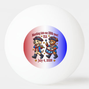 July 4th USA 250th Anniversary Semiquincentennial Ping Pong Ball