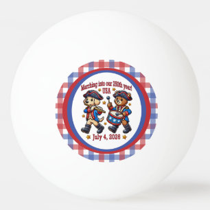 July 4th USA 250th Anniversary Semiquincentennial  Ping Pong Ball