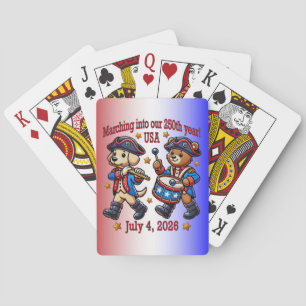 July 4th USA 250th Anniversary Semiquincentennial Poker Cards