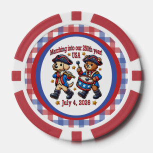 July 4th USA 250th Anniversary Semiquincentennial Poker Chips