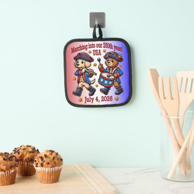 July 4th USA 250th Anniversary Semiquincentennial  Pot Holder (Insitu(Hanging))