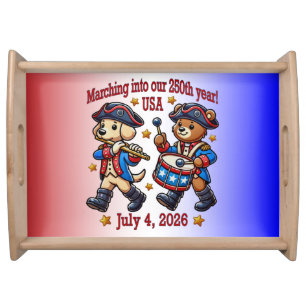 July 4th USA 250th Anniversary Semiquincentennial  Serving Tray