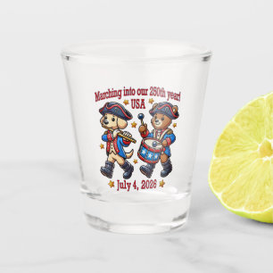 July 4th USA 250th Anniversary Semiquincentennial  Shot Glass