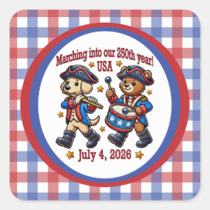 July 4th USA 250th Anniversary Semiquincentennial  Square Sticker