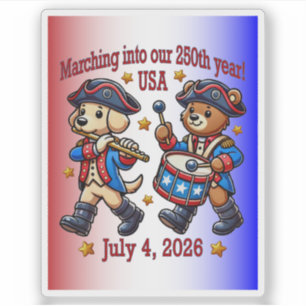 July 4th USA 250th Anniversary Semiquincentennial  Sticker