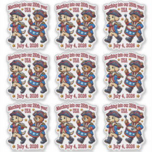 July 4th USA 250th Anniversary Semiquincentennial Sticker