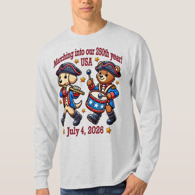 July 4th USA 250th Anniversary Semiquincentennial  T-Shirt (Front)