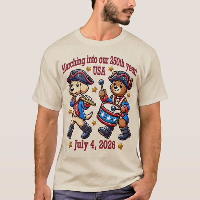 July 4th USA 250th Anniversary Semiquincentennial  T-Shirt (Front)
